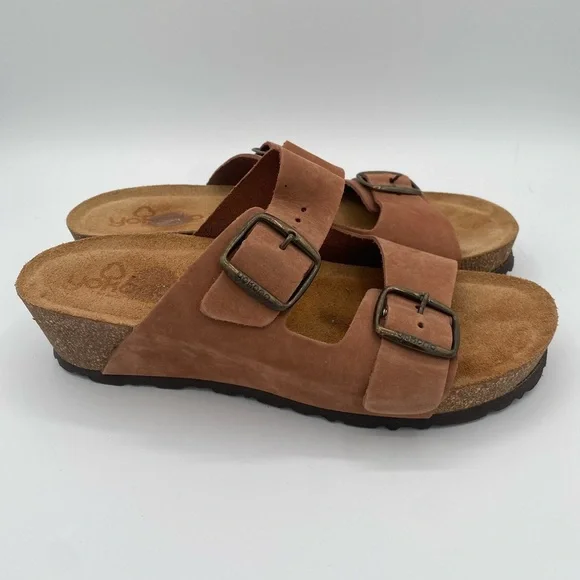Yokono Leather/suede Cork Wedge Sandal in EU size 40-US 9.5 - Picture 4 of 8